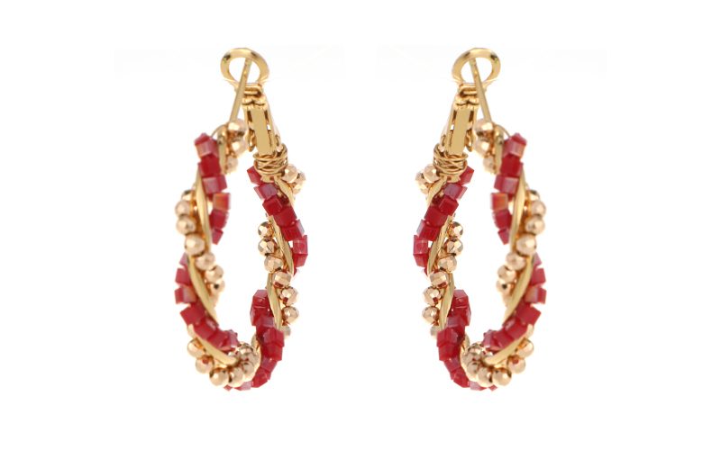 Bordeaux Oorbellen Jade