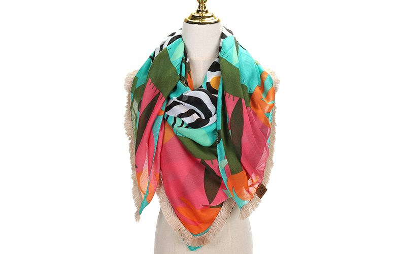 Vierkante Groene Sjaal Trento