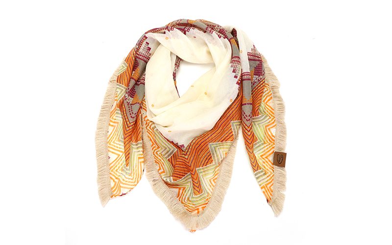 Vierkante Coral Sjaal Toscane