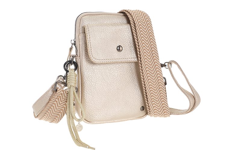 Champagne Telefoontasje / Schoudertasje Boston