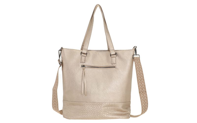 Classic Champagne Schoudertas / Shopper Clever