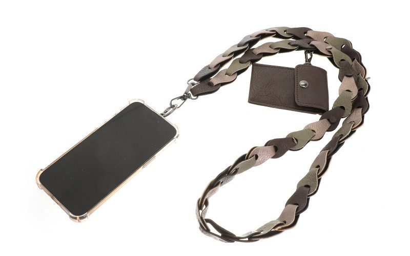 Dark Green Telefoonkoord Met Portemonneetje Jip